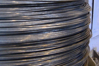 Closeup of steel wire.
